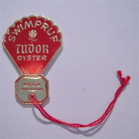 vintage 2 Tudor Swimpruf oyster hang tag 60's label printed in 